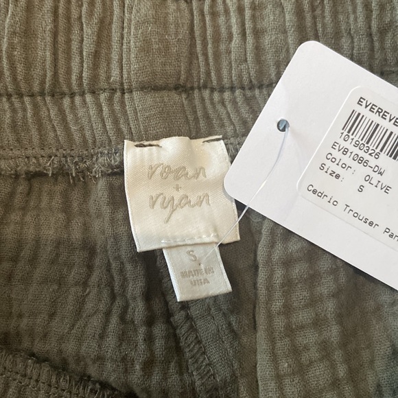 NWT Evereve Roan+Ryan Green Cedric Trouser Cotton Crop Pants - Picture 6 of 11